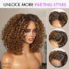 Ombre Blonde Highlight Deep Curly Glueless 5x5 Closure Lace Wig Pre-Cut Lace