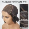 Ombre Blonde Highlight Deep Curly Glueless 5x5 Closure Lace Wig Pre-Cut Lace