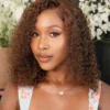 Super Double Drawn Peruvian 13x4 Lace Wig Jerry Curl Col 4 14 Inch