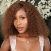 Super Double Drawn Peruvian 13x4 Lace Wig Jerry Curl Col 4 14 Inch