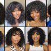 Short Curly Wig 8 Inch Water Wave 80% Human Hair For Black Women