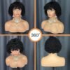 Short Curly Wig 8 Inch Water Wave 80% Human Hair For Black Women