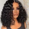 Curly Bob Lace Front Human Hair Double Drawn Wig HD Transparent 4X4 Lace