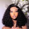 Short Curly Bob Wig Lace Front Human Hair Wigs 12A 4X4 Lace Closure Wigs