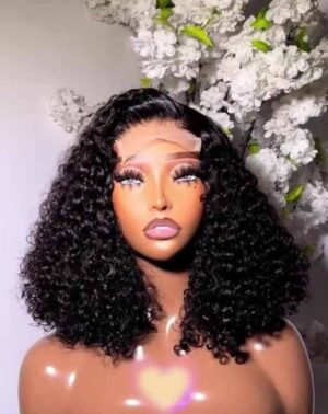 Short Curly Bob Wig Lace Front Human Hair Wigs 12A 4X4 Lace Closure Wigs