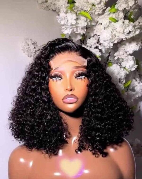 Short Curly Bob Wig Lace Front Human Hair Wigs 12A 4X4 Lace Closure Wigs