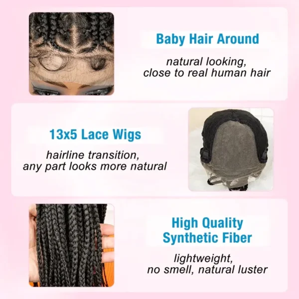 26 inch braided wig synthetic 13x5 frontal wig
