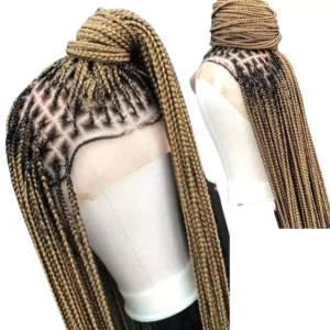 Knotless braided wig for black women handmade 13*6 lace front glueless