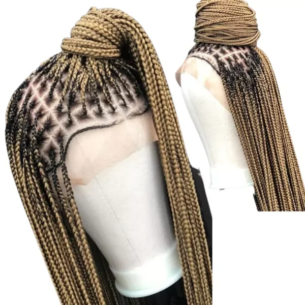 Knotless braided wig for black women handmade 13*6 lace front glueless