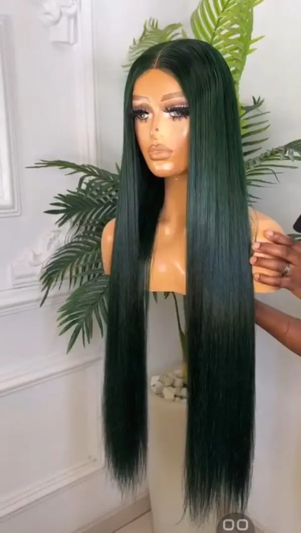 Bone straight emerald green 80% human hair 30"/400grams/closure
