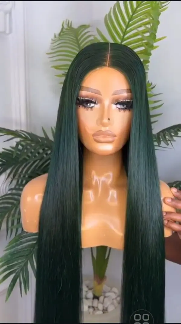 Bone straight emerald green 80% human hair 30"/400grams/closure
