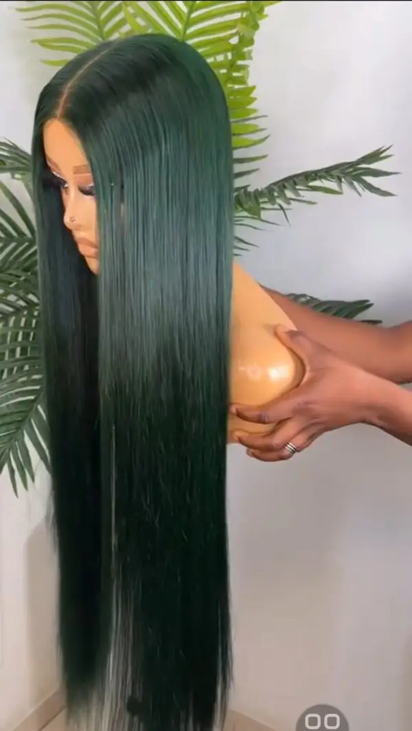 Bone straight emerald green 80% human hair 30"/400grams/closure